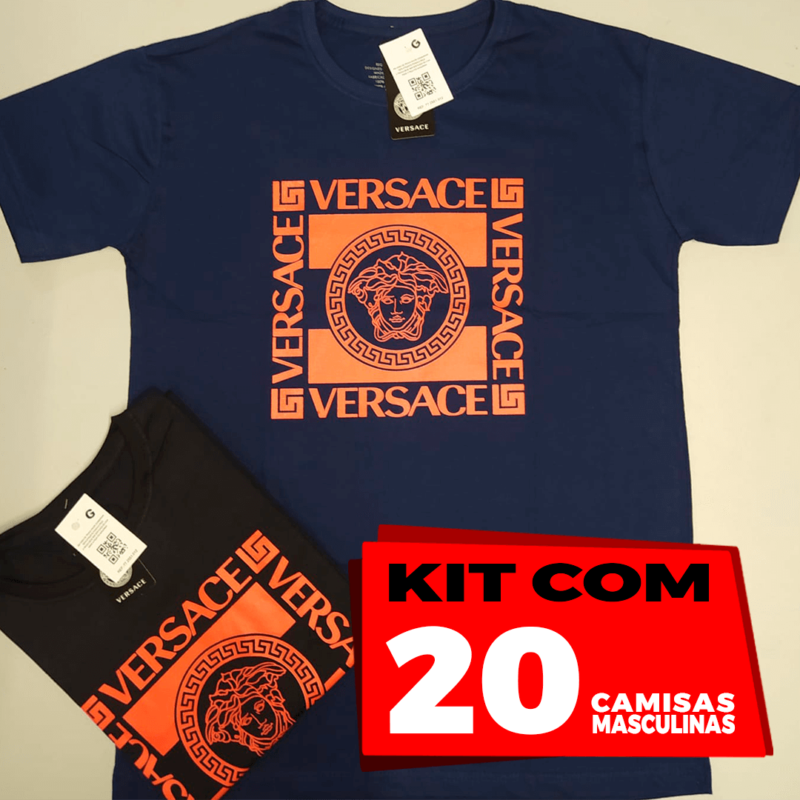 Kit com 20 Camisetas Masculinas no Atacado 100% Algodão – Mix Moda ...