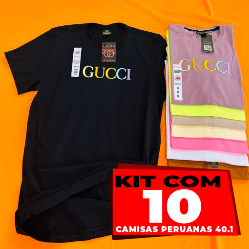 Kit com 10 Camisas Malha Peruana 40.1