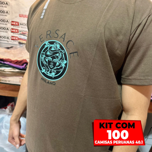 Kit com 100 Camisas Malha Peruana 40.1