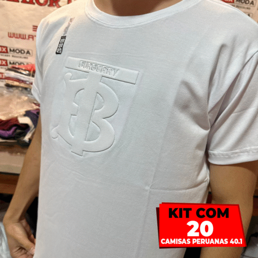 Kit com 20 Camisas Malha Peruana 40.1