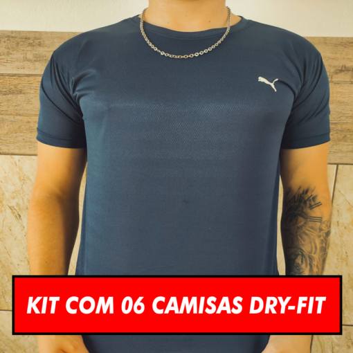 Kit com 06 Camisas Dry-Fit Multimarcas Colmeia