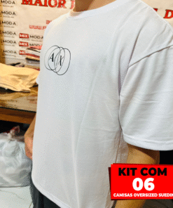Kit com 06 Camisas Oversized Suedine