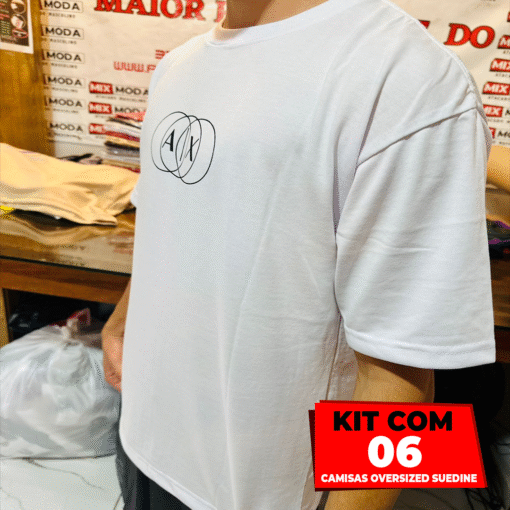 Kit com 06 Camisas Oversized Suedine