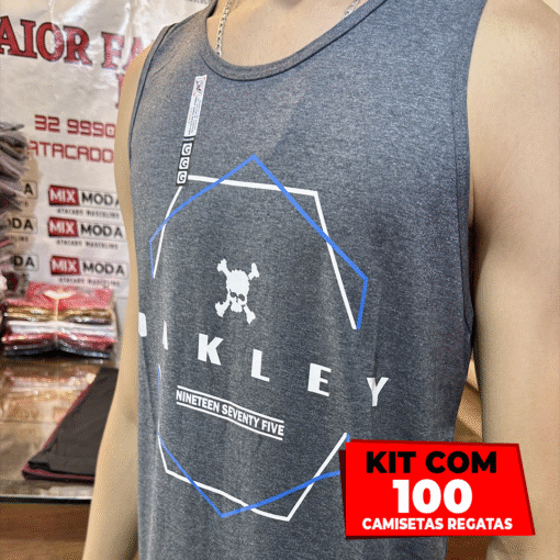 Kit com 100 Camisetas Regatas 100% Algodão – Fio 30.1