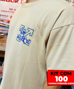 Kit com 100 Camisetas Oversized Suedine