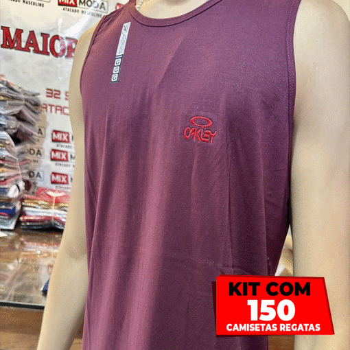 Kit com 150 Camisetas Regatas 100% Algodão – Fio 30.1