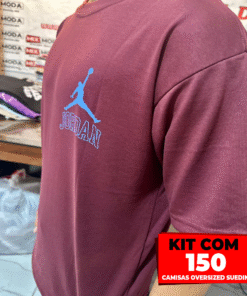 Kit com 150 Camisetas Oversized Suedine
