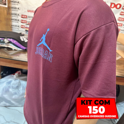 Kit com 150 Camisetas Oversized Suedine