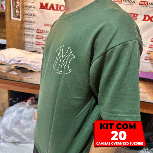 Kit com 20 Camisetas Oversized Suedine