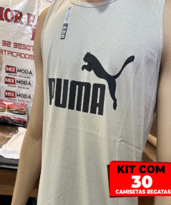 Kit com 30 Camisetas Regatas 100% Algodão – Fio 30.1