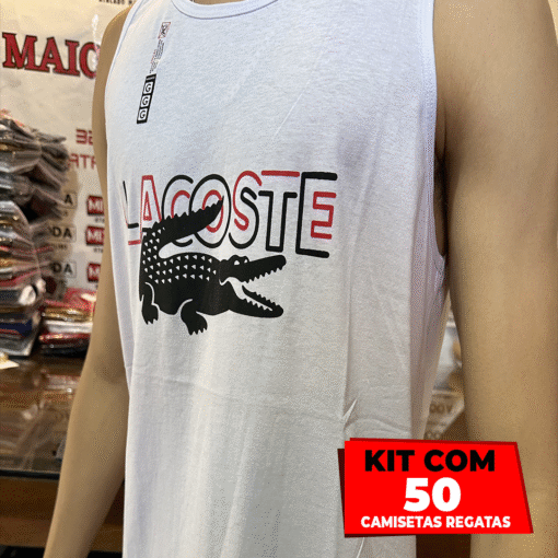 Kit com 50 Camisetas Regatas 100% Algodão – Fio 30.1